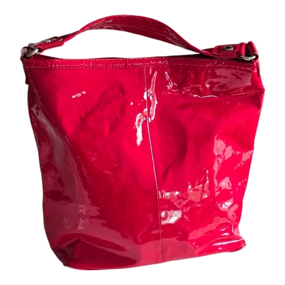 Marc Jacobs Tote Handbag Womens Enamel Pink Silver Hardware Logo Large - Picture 4 of 16